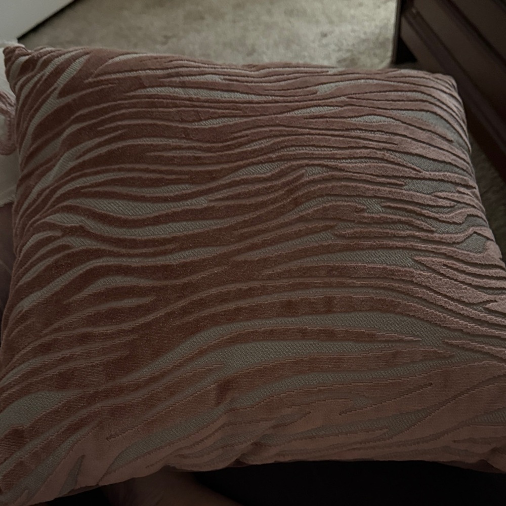 Source Unknown Pink and Cream Accent Pillow